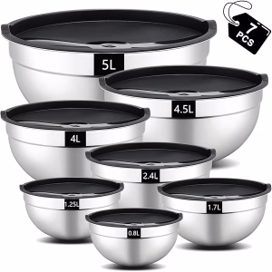 7 pièces/Set de Bols à Salade en Acier Inoxydable