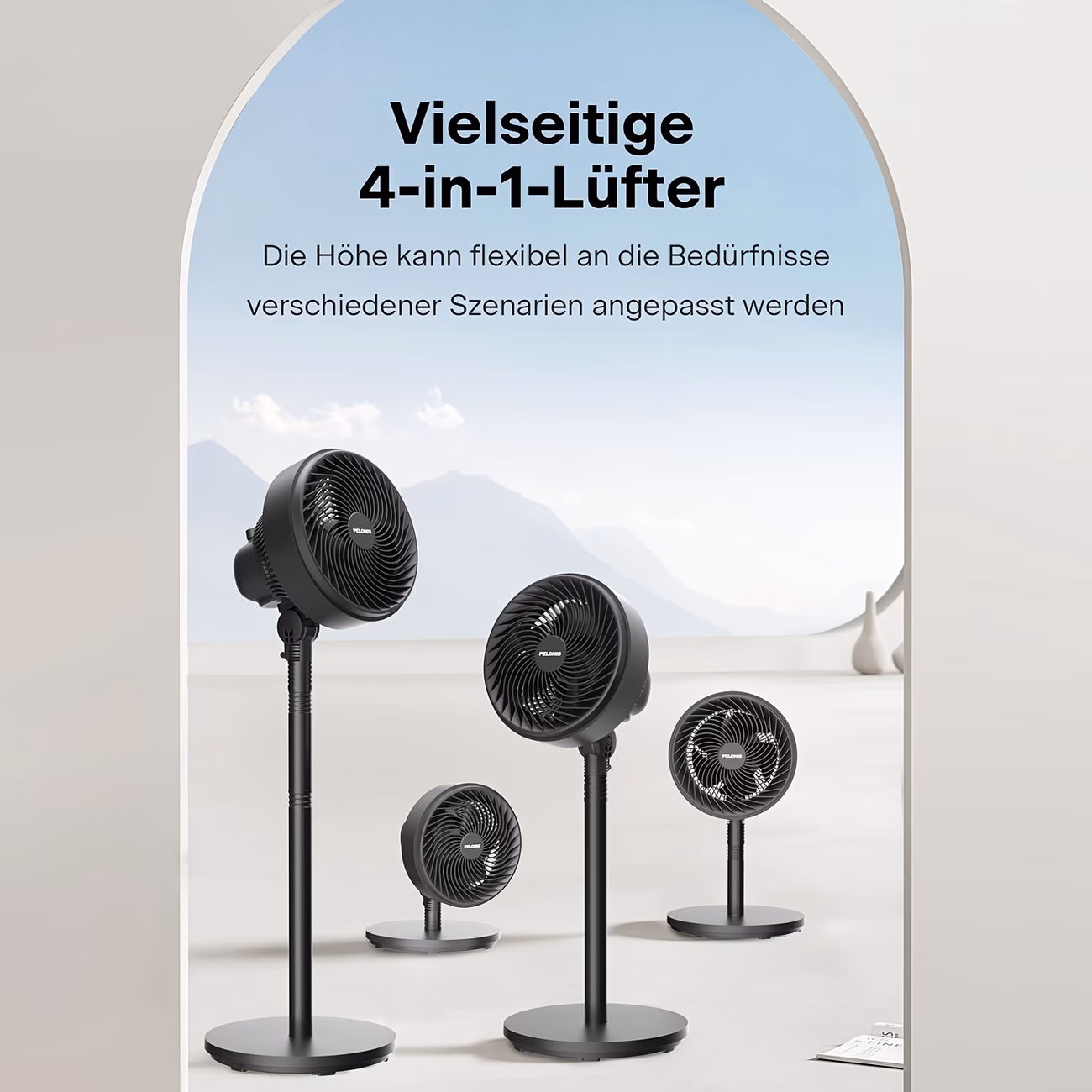 1 ventilateur de sol noir Midea – Image 3