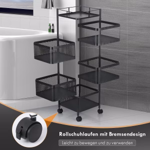 Chariot de cuisine universel multifonctionnel avec étagère