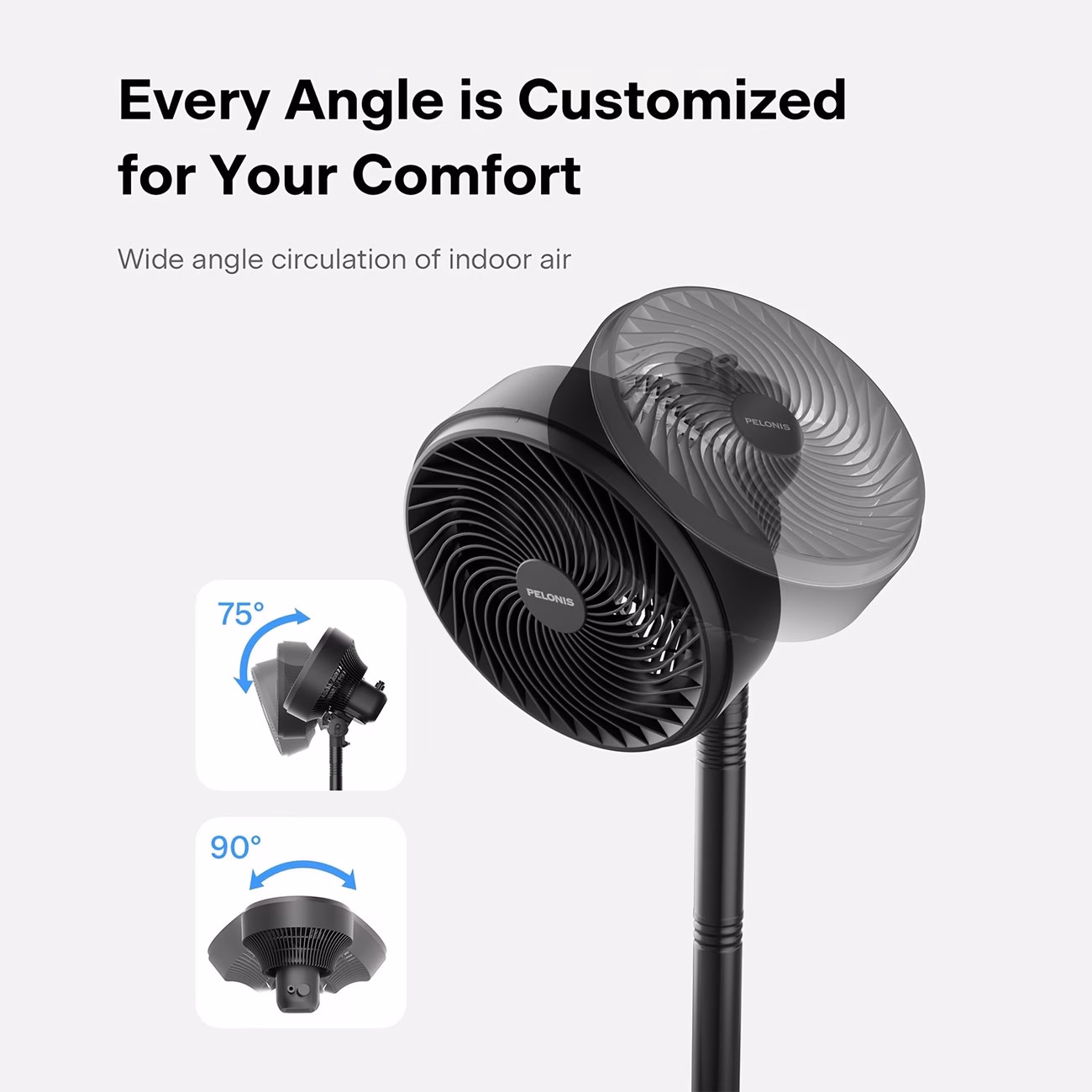 1 ventilateur de sol noir Midea – Image 2