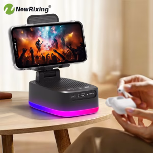 Newrixing Enceinte sans fil avec support de téléphone