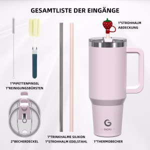 IGRD Gobelet Isolé de 40oz/1182ml avec Double Couvercle,