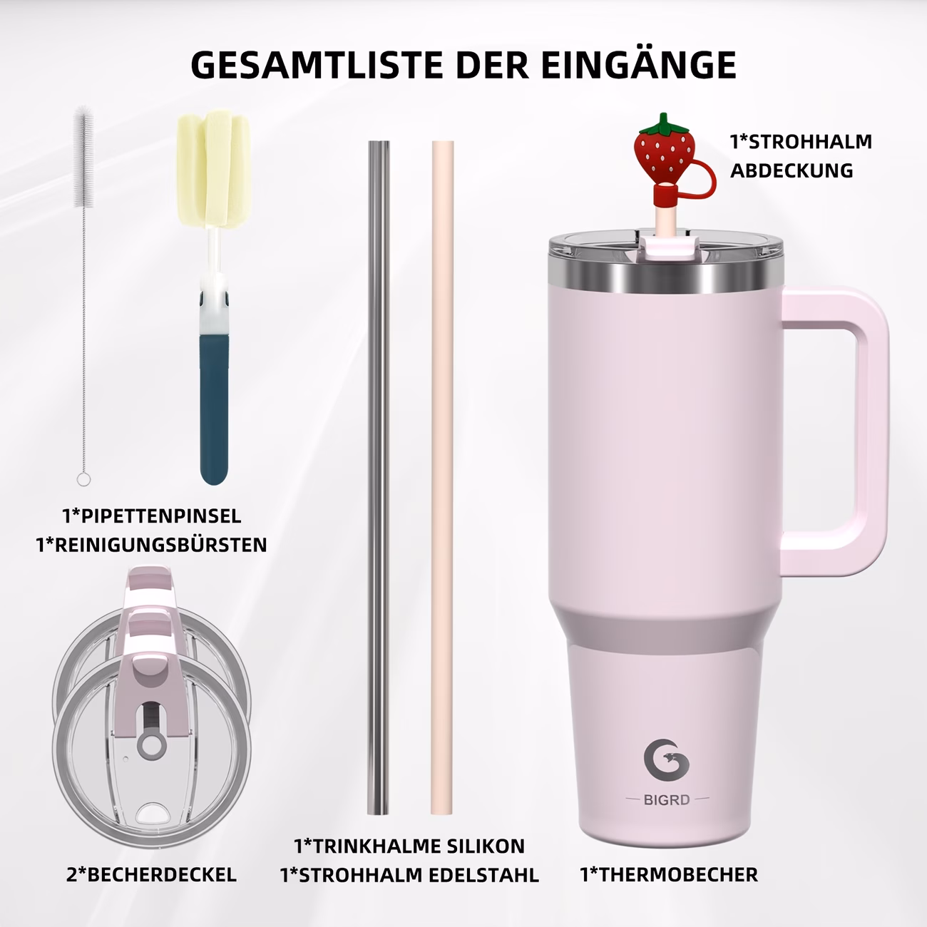 IGRD Gobelet Isolé de 40oz/1182ml avec Double Couvercle,