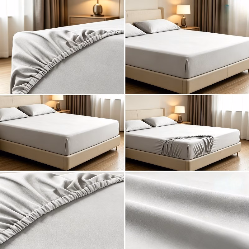 Lot de 2 draps-housses en coton 1800 fils – Image 5