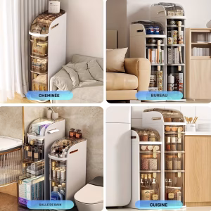 Meuble de rangement étroit pour salle de bain