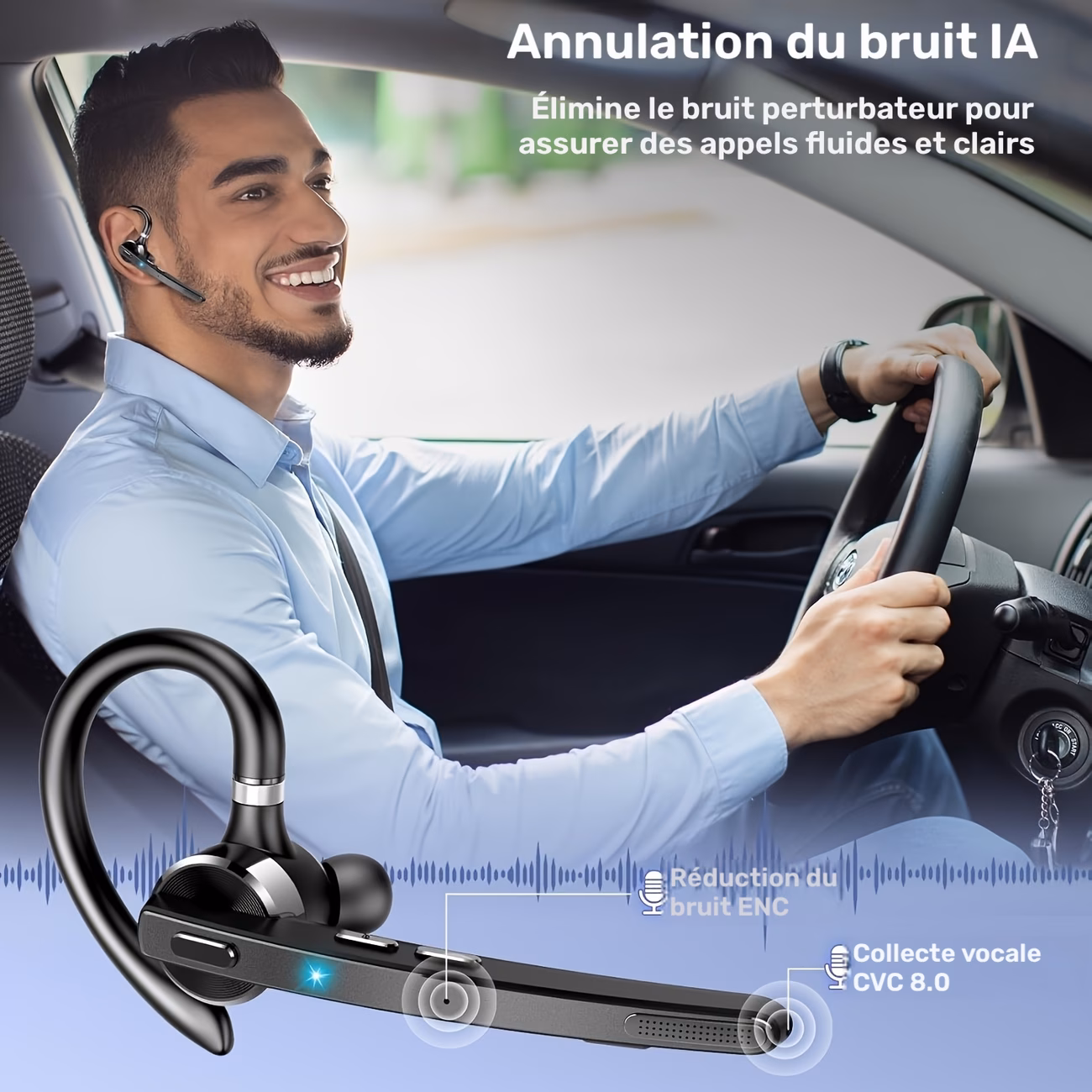 Nouveau casque sans fil mono-oreillette Bee – Image 4