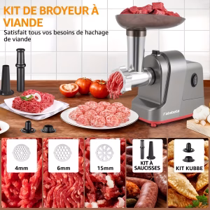 Hachoir à viande électrique 3-en-1