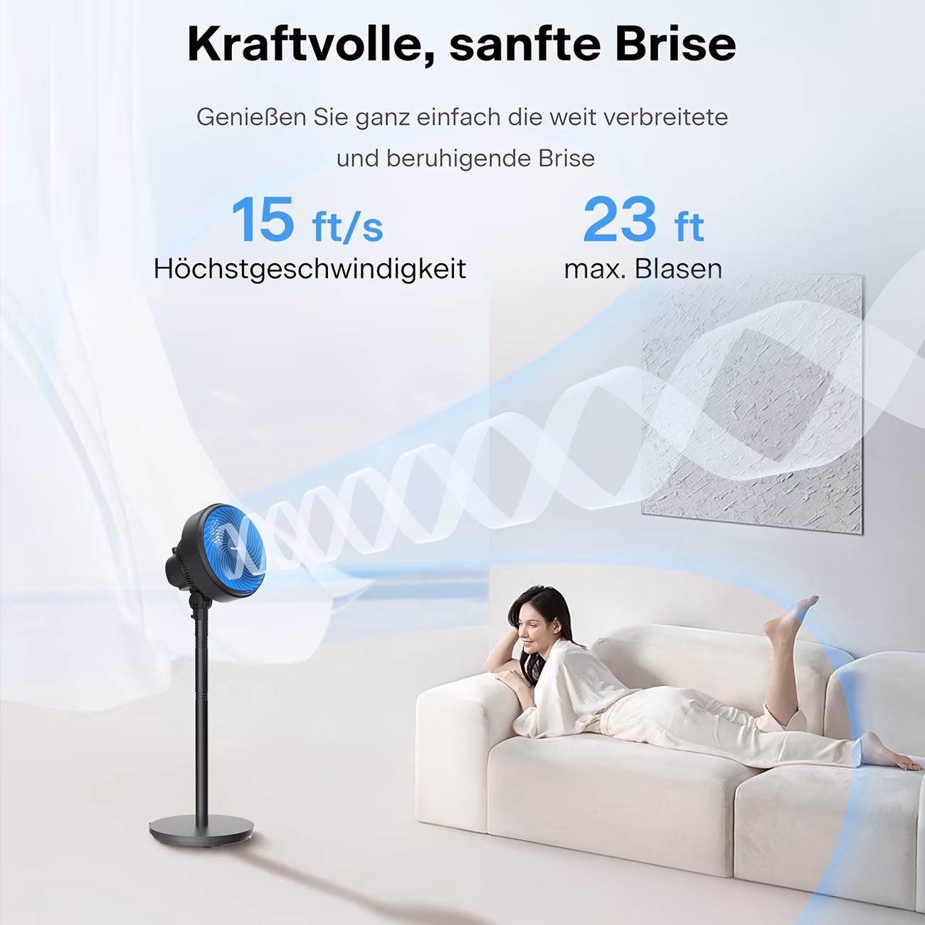 1 ventilateur de sol noir Midea – Image 6